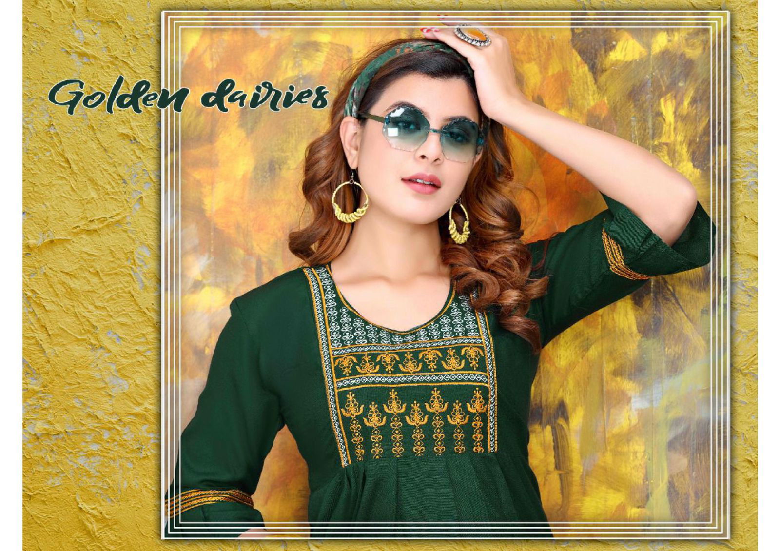 Beauty Queen Golden Dairies Ethnic Wear Rayon Kurti With Pant Collection